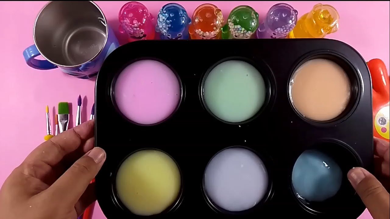 Glittery Slime Fun | DIY Slime with Lipsticks & Makeup Blending 582