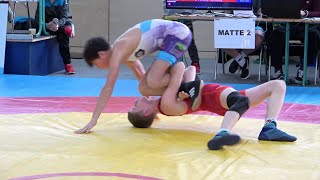 Wrestling / Ringen LM Sachsen 2024 in Plauen, Jugend B (U14), 52 kg, Freestyle, Gasser - Hohmann