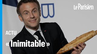 Emmanuel Macron célèbre la baguette, tout juste entrée au patrimoine immatériel de l’Unesco
