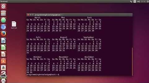 Ubuntu Lesson 31: Cal Command - Tutorial For Beginners