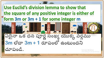 show that the square of any positive integer is either of form 3m or 3m + 1 by Euclid