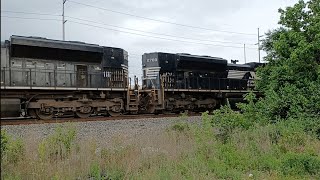 NS 171 passes 1643 L010 at Moraine Yard with 2 SD70M-2s and Track MOW Equipment