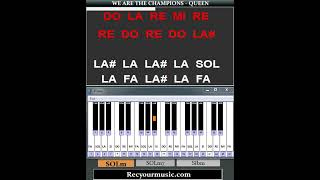 We are the Champions #pianotutorial #chord #easypiano #piano #music #accordi #Karaokeyversion