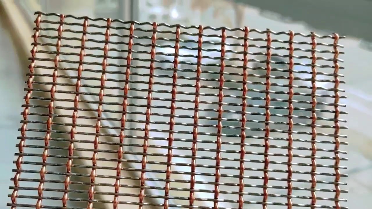 red copper architectural woven mesh fabric for metal screen