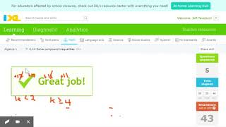 IXL   Solve compound inequalities Algebra 1 practice