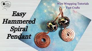 Hammered Textured Spiral Pendant | Quick and Easy Craft | Wire Wrapping with Jem Hawkes