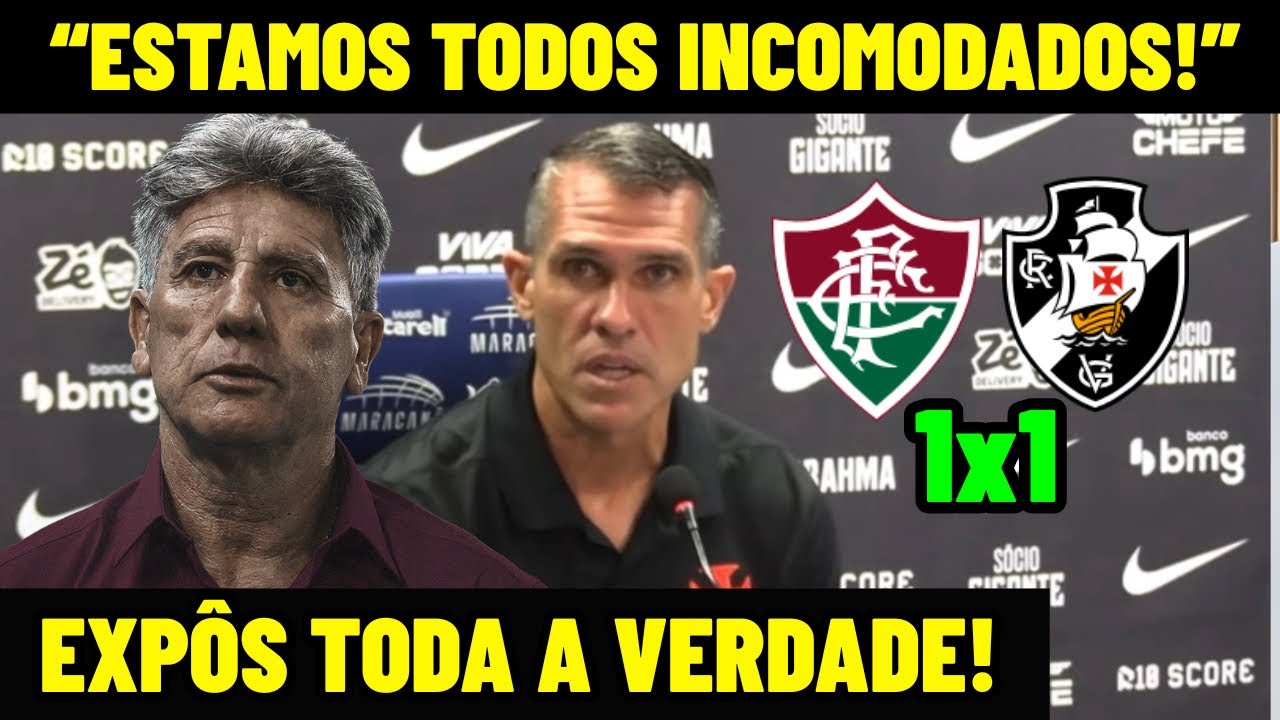 “ESTAMOS INCOMODADOS COM A SITUAÇÃO DO VASCO!”  LAZARONI SOLTOU O VERBO NA COLETIVA!  RENATO GAÚCHO!