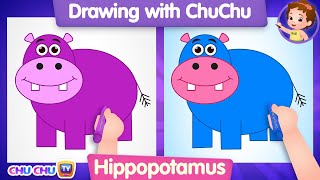 how to draw a cute hippo more drawings with chuchu chuchu tv drawing lessons for kids