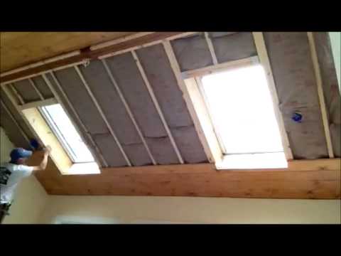Rob Installing a Tongue &amp; Groove Wood Plank Ceiling - YouTube
