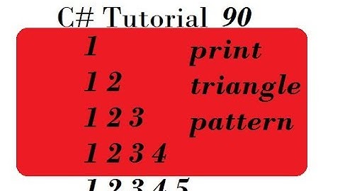C# Program To Print Triangle Pattern Example 1