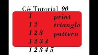 C# Program To Print Triangle Pattern Example 1
