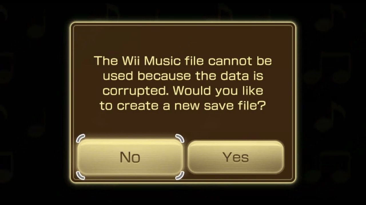 Corrupted Save Data in Wii Music