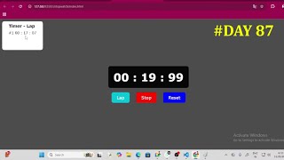 stopwatch using html css javascript || Frontend Web Development @helloworld_institute 