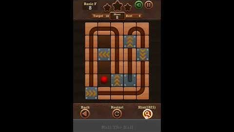 Roll The Ball Slide Puzzle 2 - Moves Basic F Level 8 Walkthrough