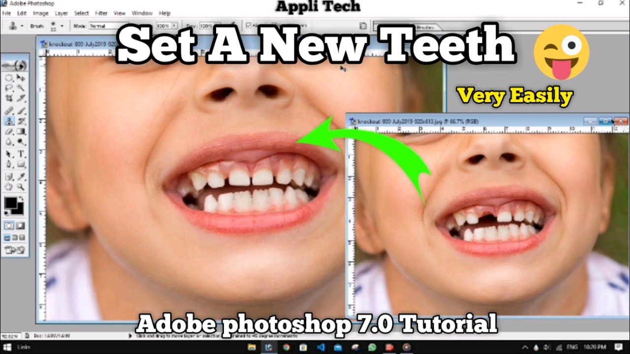How to set a new teeth from Adobe Photoshop | Appli Tech | Adobe Photoshop 7.0 Tutorials