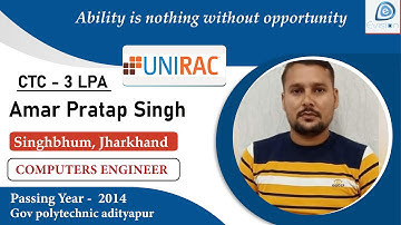 Congrats, Amar Singh | Selected in UNIRAC INDIA | 3 LPA | COMPUTERS SCIENCE, PoY 2014 | Singhbhum
