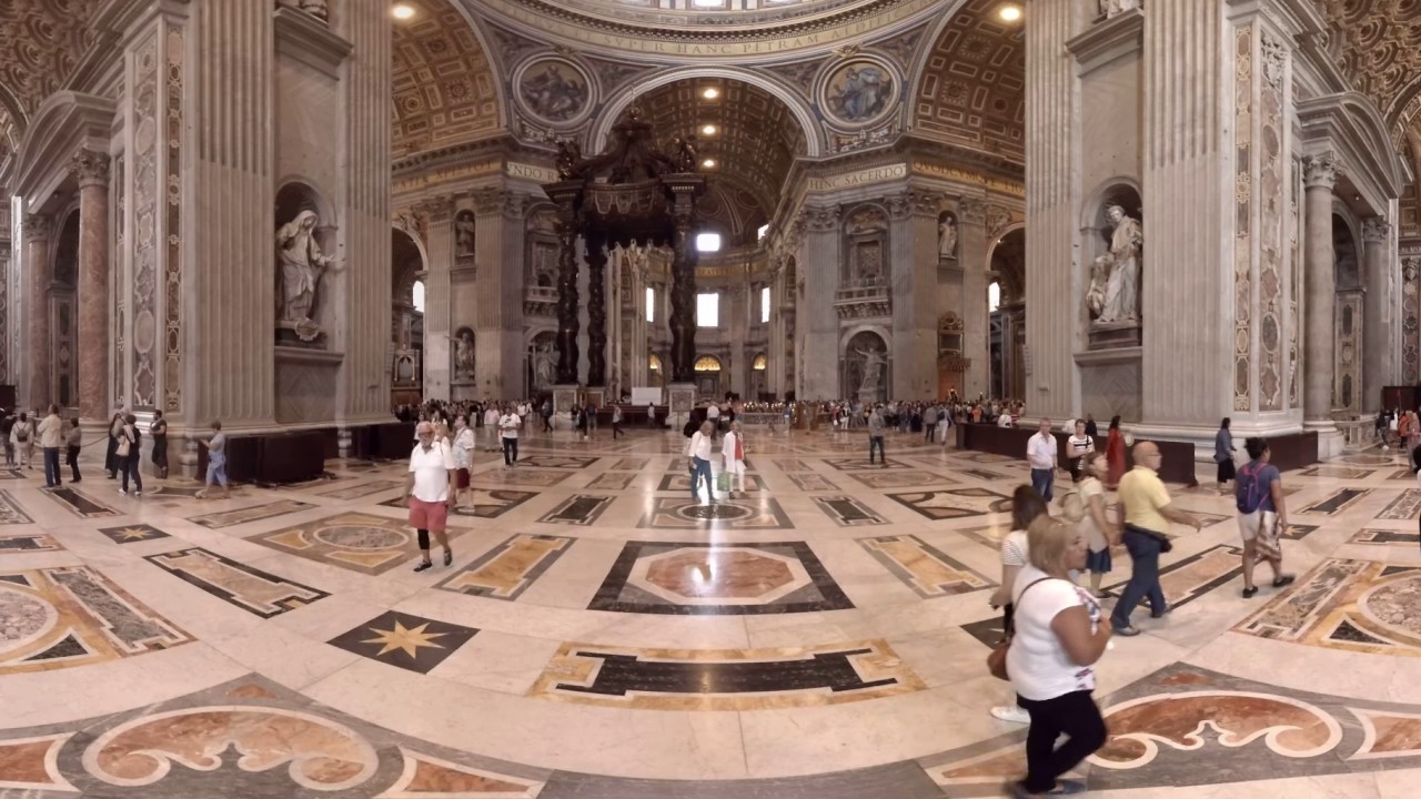 360 video Inside Saint Peters Basilica Rome Italy