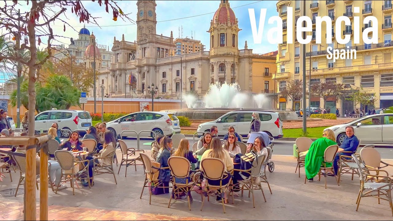 Valencia, स्पेन | गर्मियों की शहर सैर 4K | 25 मार्च 2022