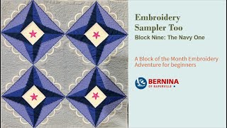 Embroidery Sampler Too: Block 9 - The Navy One