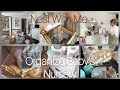 NEST WITH ME🤰| organize baby’s nursery☁️🧸🧺