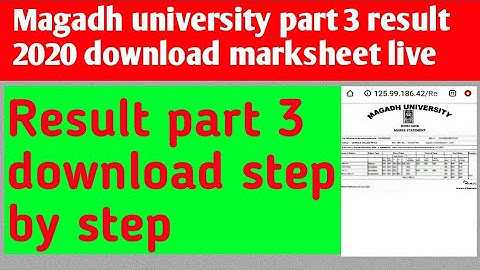 Magadh university part 3 result 2020 declared | MU PART 3 RESULT 2020 download result, part 3 result