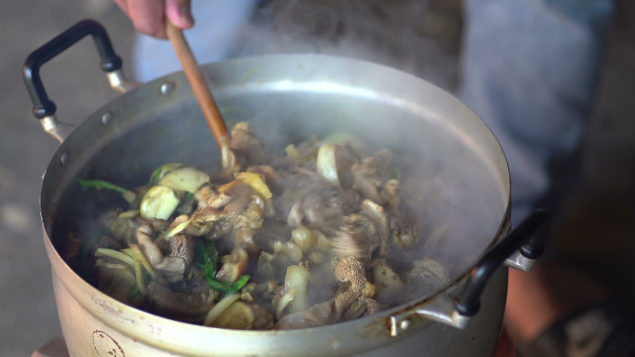 Karen cooking goat meat YouTube