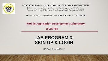 Mobile Application Development Lab 3 | Sign Up & Login Part 1| UI Design