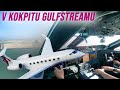 Vzlet a přistání luxusního VIP jetu Gulfstream G650ER Qatar Executive v Doha