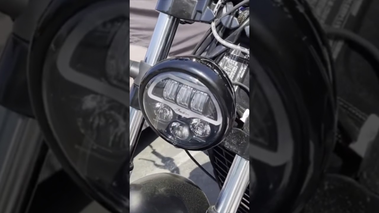 Indian led headlight install #indianscoutbobber
