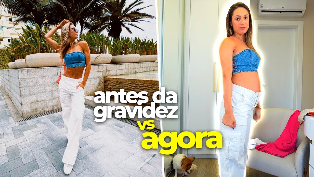 PROVANDO ROUPAS DE ANTES DA GRAVIDEZ