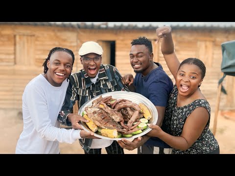 2 Giant Fish Deep Fried With Grilled Corn 🌽 & Braai Meat🥩 - Cooking With Kalonga Family