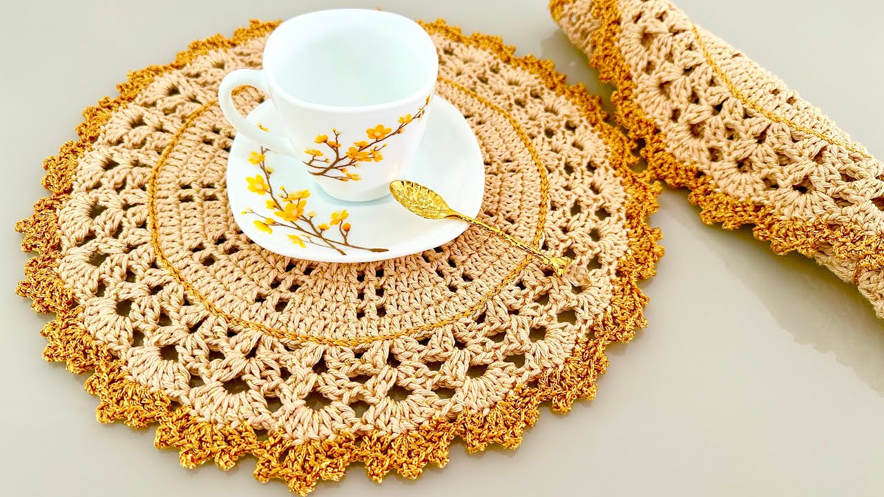 BRILHO DE NATAL, Supla / Sousplat de Crochê Passo a passo