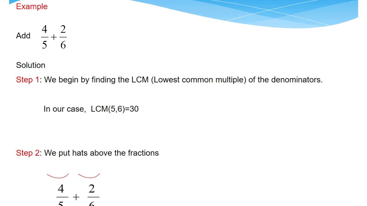 Adding and subtracting fractions with different denominators - YouTube