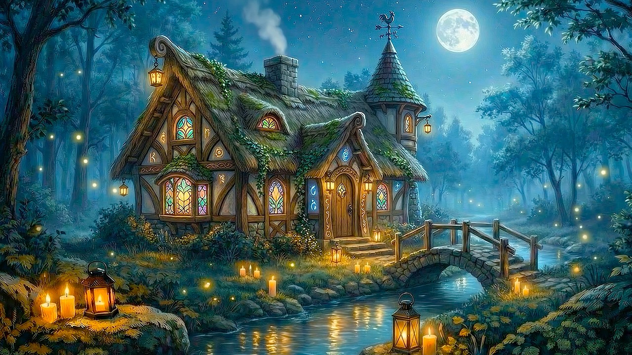 Celtic Night Ambience | Lofi + Creek Sounds for Study & Rest