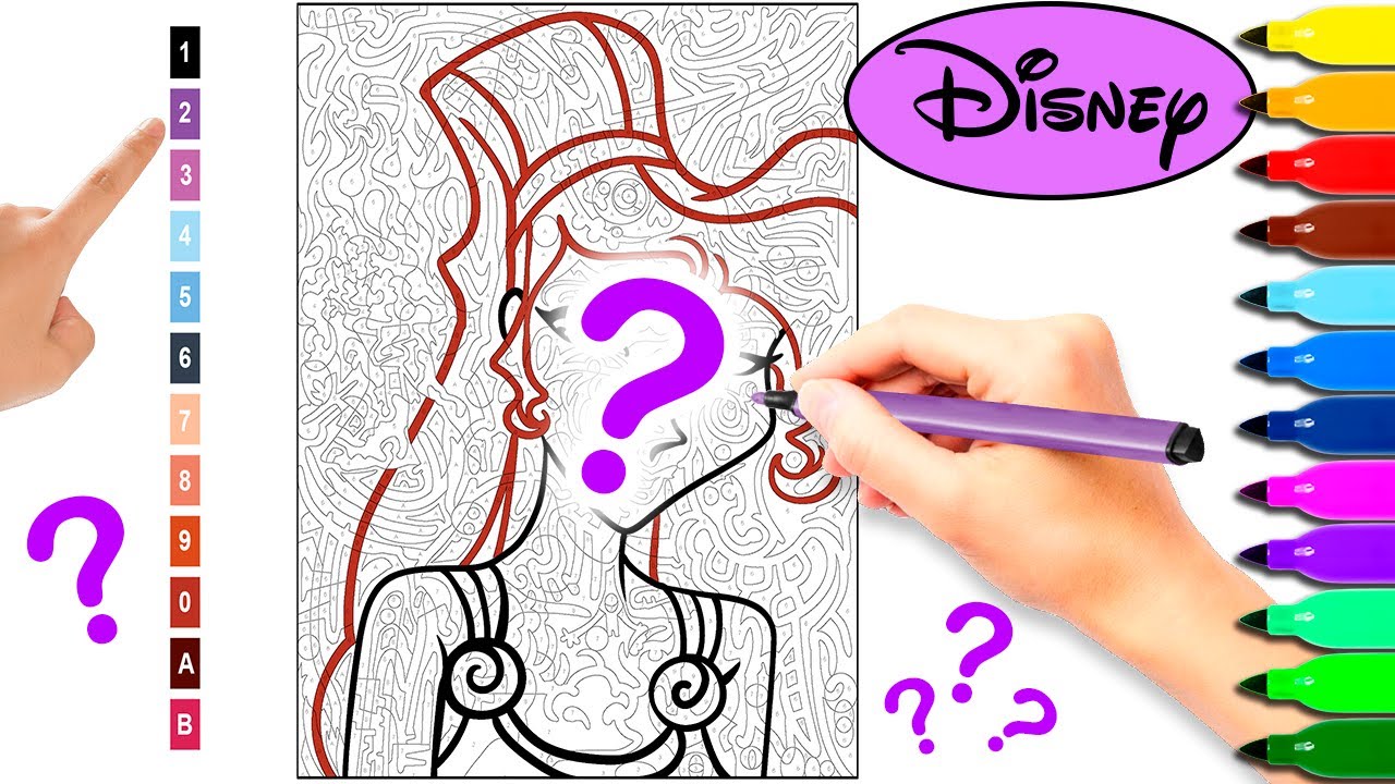 How to Color By Number Disney  Mystery Disney Coloring Book