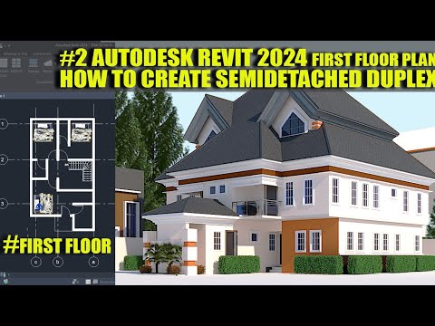 #2 AUTODESK REVIT 2024 FLOOR PLAN HOW TO CREATE SEMIDETACHED DUPLEX #