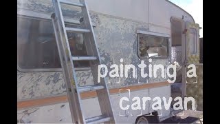 How to paint a caravan with Rustoleum Combicolor  Doing up Daisy