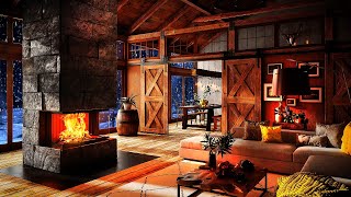 Blizzard Sounds and a big Fireplace for Sleep and Relaxation in a Rustic Room by Nature and Relaxation 11,666 views 2 years ago 4 hours