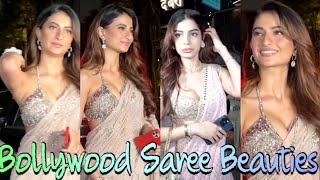 Palak Tiwari Saree Look Khushi Kapoor Flashes Ample Ets Bollywood Actress Hot Vertical