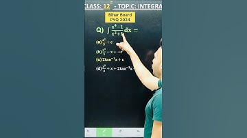 1 Marks Question Bihar Board PYQ 2024   || INTEGRALS    Chapter 7 Class 12 Board Exam 2025 NCERT