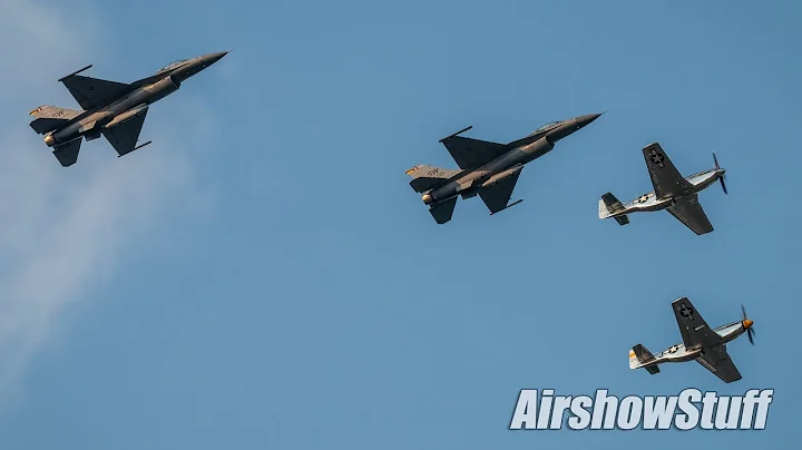 F-16/P-51 Arrival and Low Approaches - EAA AirVenture Oshkosh 2018