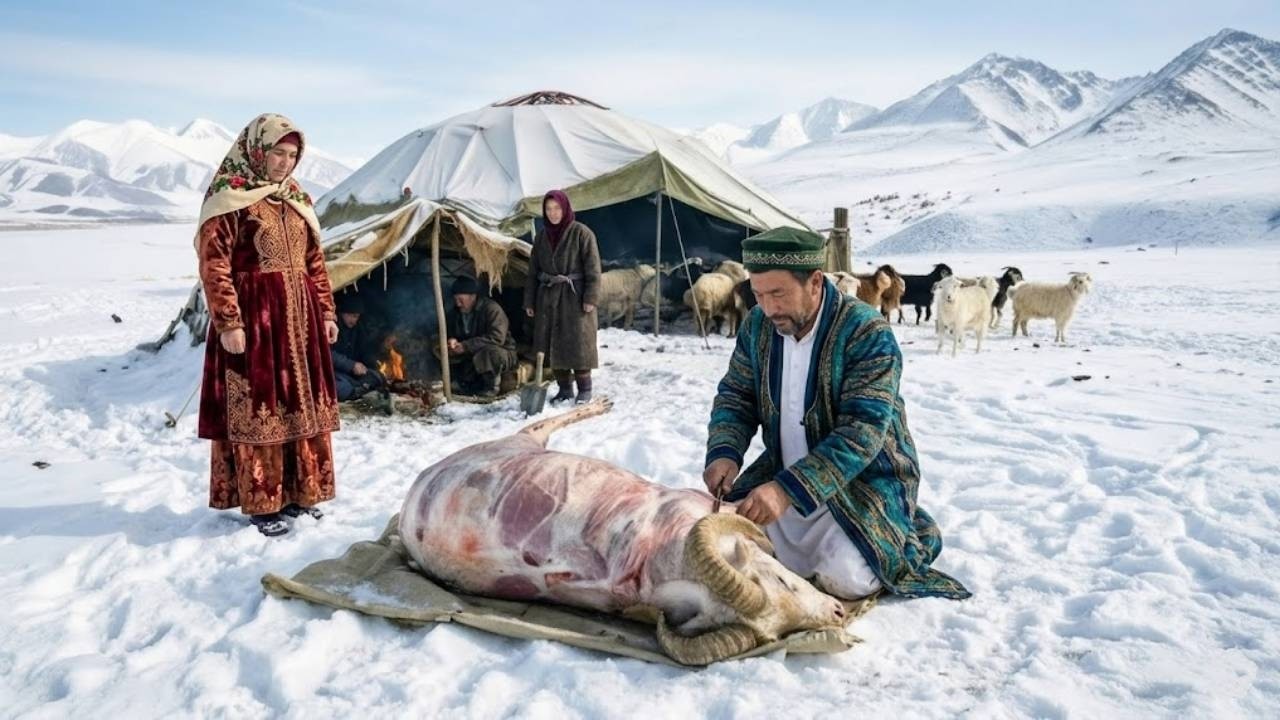 Выживание в самой суровой холоде Афганистана: жизнь пастуха и приготовление мяса