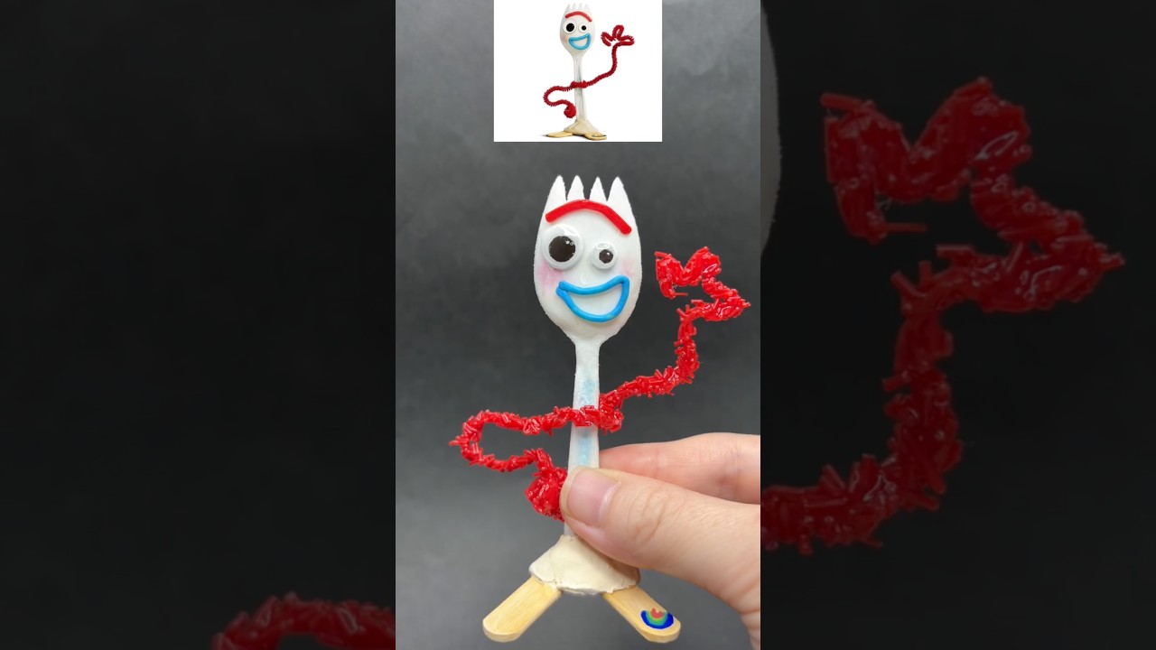 I made a Forky from Toy Story 5 with 3D Pen #disney #toystory5