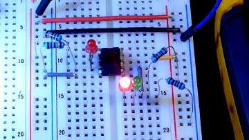 Testing if LED can be used as bright light sensor with 741 op amp for beginner learning electronics