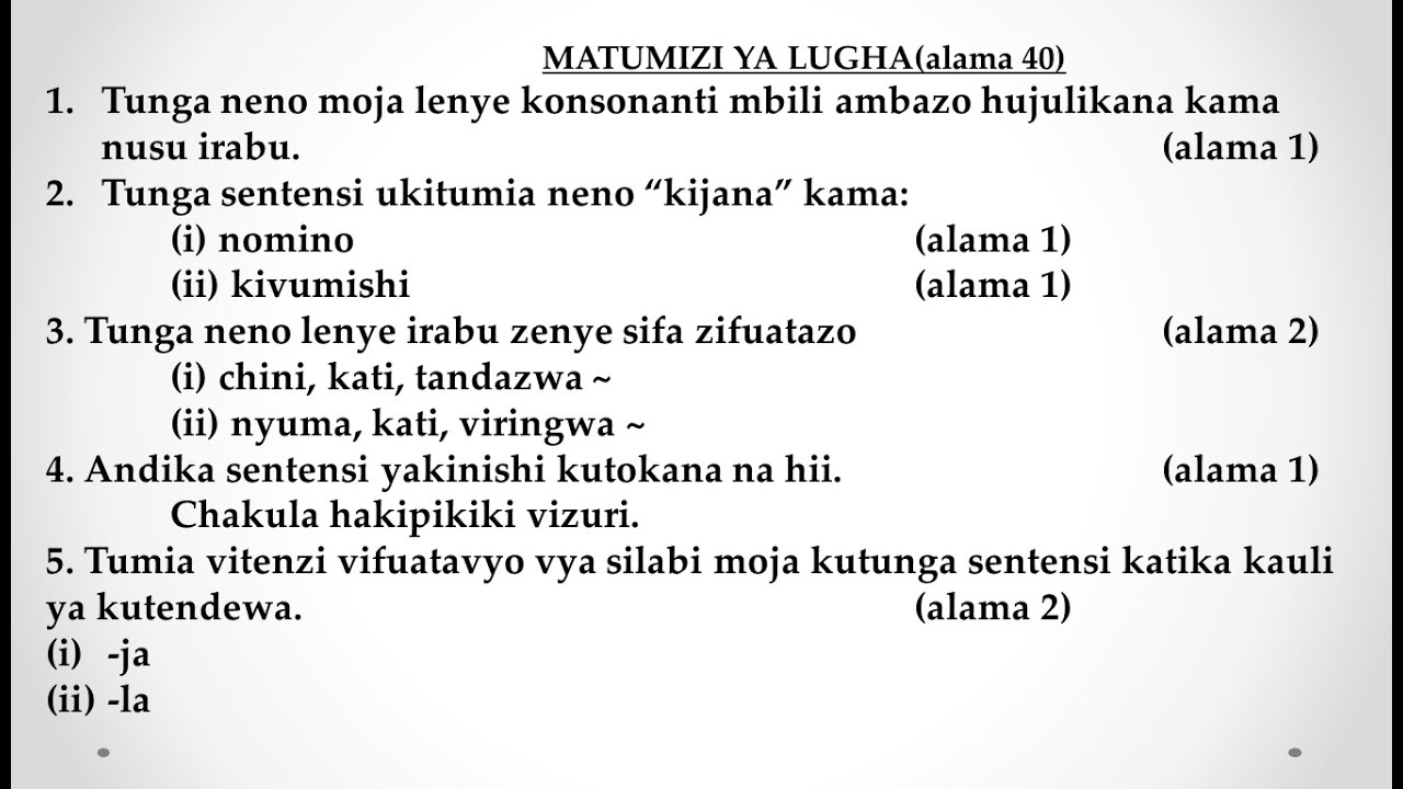 KCSE 2025 | MATUMIZI YA LUGHA | UBASHIRI WA MASWALI NA MAJIBU