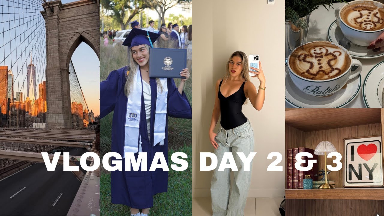 VLOGMAS DAY 2 & 3 | trip to NY, graduation day & 5 am morning routine