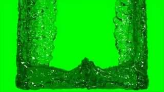 FULL HD water in green screen 1 million particles