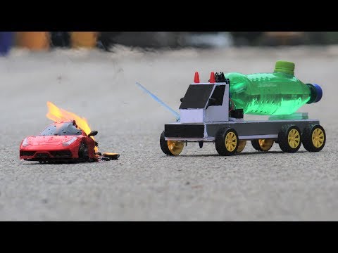 How To Make RC Fire Truck From Sprite Bottle Truck - DIY Remote Control Car