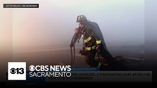 Fire damages 3 Turlock homes, injures 2 firefighters
