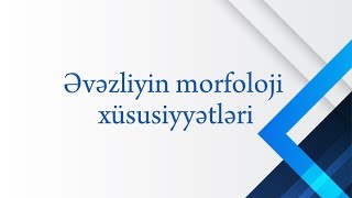 Əvəzliyin morfoloji xüsusiyyətləri (2023-cü il test toplusundan) | 2-ci hissə |